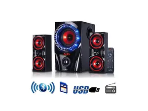 beFree Sound 2.1 Channel Surround Sound Bluetooth Speaker System in Red - BFS-99X beFree Sound 2.1 Channel Surround Sound Bluetooth Speaker System in Red - BFS-99X