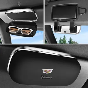 Cadillac Car Sunglasses Case, Storage Box, Eyeglass Holder with Two Stands, Suitable for Cadillac Vehicles, Car Accessories, Car Storage Organizers