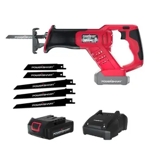 POWERSMART Cordless Reciprocating Saw with 20V 2.0Ah Battery and Charger for Wood, Metal PVC Cutting, Battery Powered,, Compact Design, High Performance, Tool-Free Adjustment, Quick Blade Change (PS76415A)