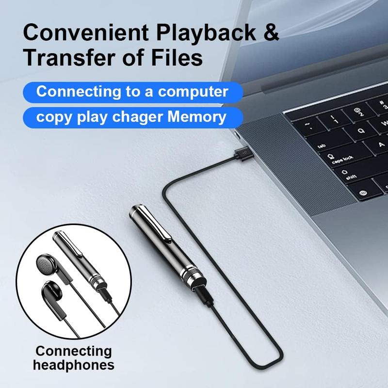 PAKIDA Portable Digital Voice Recorder, Rechargeable Mini Recorder, Noise Cancelling Recording Equipment for Lecture, Meeting, Course, Voice Recorder Pen