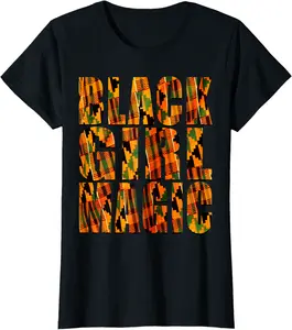 Oheneba: Black Girl Magic Ghana Kente Pattern Melanin Pride T-Shirt - Margaritahe Shop 90B07PGV6YP7