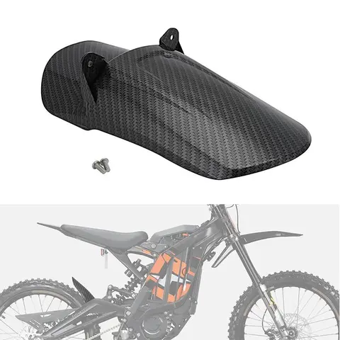Rear Shock Fender Imitation Carbon Fiber RearShock Absorber Mudguard Fender Rear Cushion Fender Mud Guard Replacement Motorcycle Parts for Electric Dirt Bike Surron Light Bee Sur Ron S X Segway X160/X260 Motor Parts Accessories