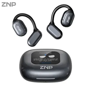 ZNP N01 Open Ear Headphone Earbuds Open Ear Bluetooth 6.0 Headphones with LED Display Screen OWS Earphones Wireless Earbuds with Earhooks Bluetooth Earbuds for Running,Driving,Working