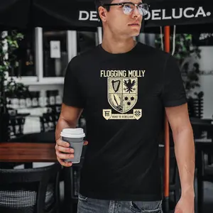 Flogging Molly Road To Rebellion Shield 2024 Tour Unisex Heavy Cotton T-Shirts