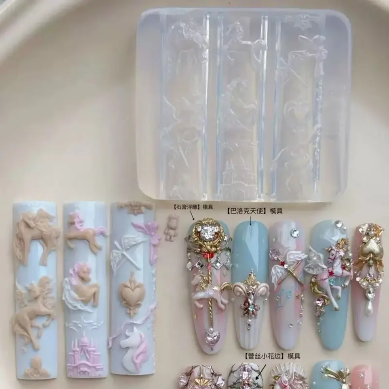 2026 Year of the Horse 3D Horse Nail Art Mold | Ultra Clear Silicone Mold for DIY 3D Horse Nail Charms, Nail Art Tools