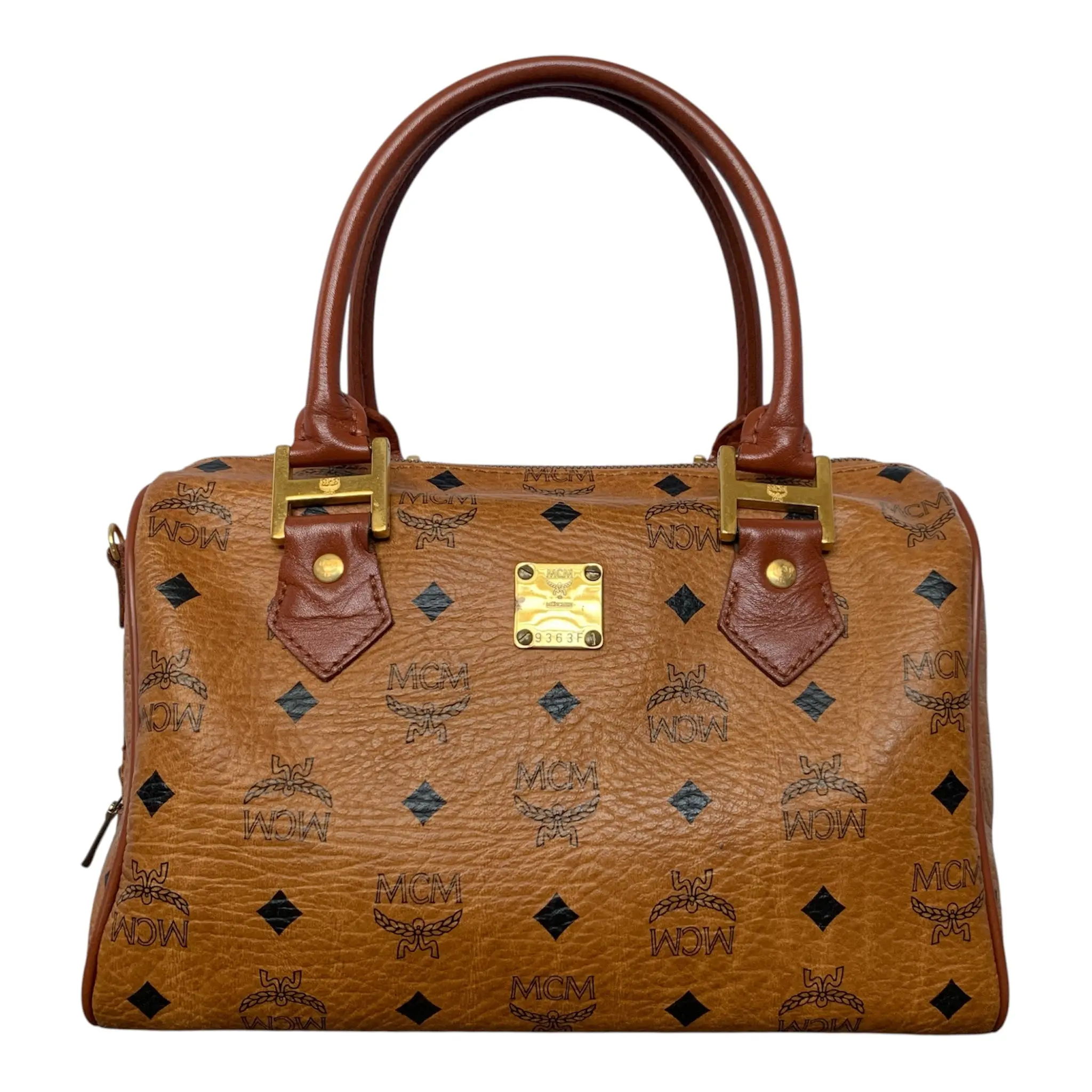 Pre-owned MCM Bag Tote Bags cognac Boston Authentic with COA 102x7x7