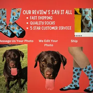 Custom Pet Socks, Dog Socks, Cat Socks, Pet Socks, Face Socks, Christmas Gift, Stocking Stuffer, Mom, Dad, Gift, Gift under 30, Christmas Gift, Coworker Gift, Cotton Cotton