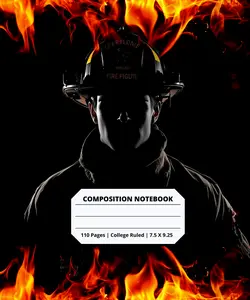 Firefighter Composition Notebook for Adults Kids Boys Girls Teens 110 Pages College Ruled 7.5 x 9.25 Lined Paper Composition Book