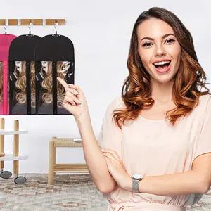 Wig Storage Bag with Hook, 2 Pcs High Quality Zipper Transparent Wig Storage Hanger, 2025 Dustproof Wig Storage Tool for Salon & Home--Hangable Organiser, Dealsforyoudays