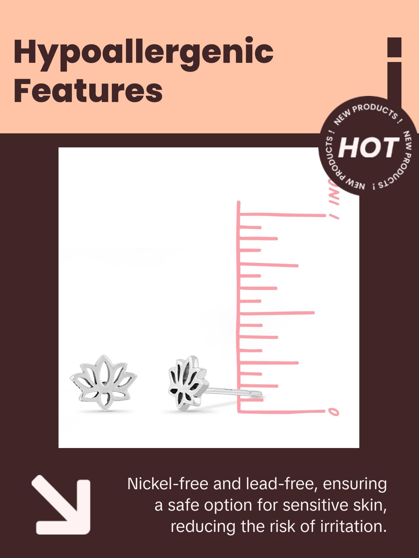 Lotus Flower Stud Earrings