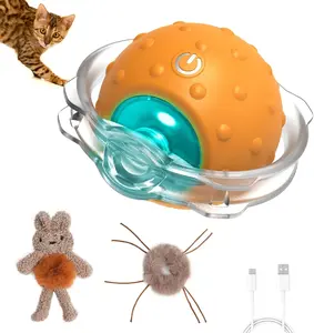 TxfnY Interactive Cat Toys for Indoor Cats,Fast Moving Ball with Rabbit Cover,Bird Chirping Toy for Bored Indoor Adult Cats,Automatic Kitten Toys,Smart Self Play Ball,Motion Activated, Rechargeable