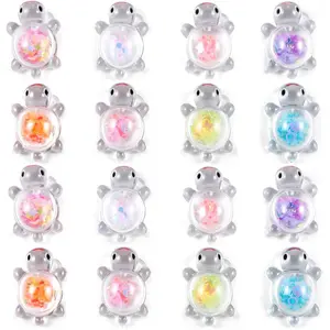 24 Pcs Glow in the Dark Mini Resin Turtles, Colorful Tiny Turtle for Ocean Theme Decor, Cake Toppers, Garden Micro Landscape & Party Favors