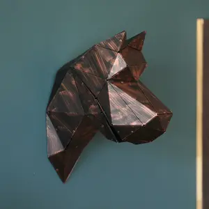 Buori - Great Dane - 3D Metal Sculpture - Handmade Metal Sculpture - Metal Wall Art - Animal Head Wall Art - Unique Finds - Unique Gifts - Modern Home Decor - Gifts for Him Her - Wall Decor - Figurines - Polygonal Art - Handmade Art - Dog Statue - Dogs