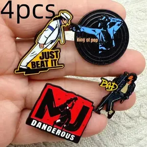 4pcs Rock Band Badge Guitarist Enamel Pin Music Brooch Jewelry Fans Gift Fun Backpack Decorative
