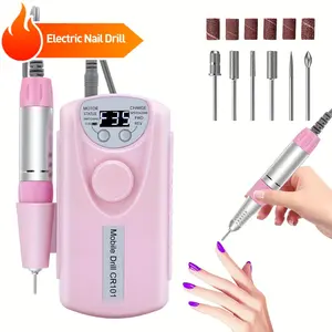 Professional Electric Nail Drill Machine with LCD Display & 6 Drill Bits - 30000 RPM High-Speed Rechargeable Efile, - Cordless Nail Drill for Acrylic/Gel Nails, Low-Allergy PP Construction, Portable Manicure/Spedicure Machine for Salon & Home Use, Design