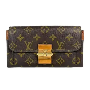 Pre-owned Louis Vuitton Leather Small Leather Goods Elysee Monogram Canvas Long Wallet