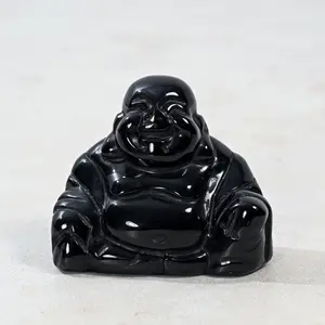 2" Obsidian Baby Buddha Natural Gemstone Carving