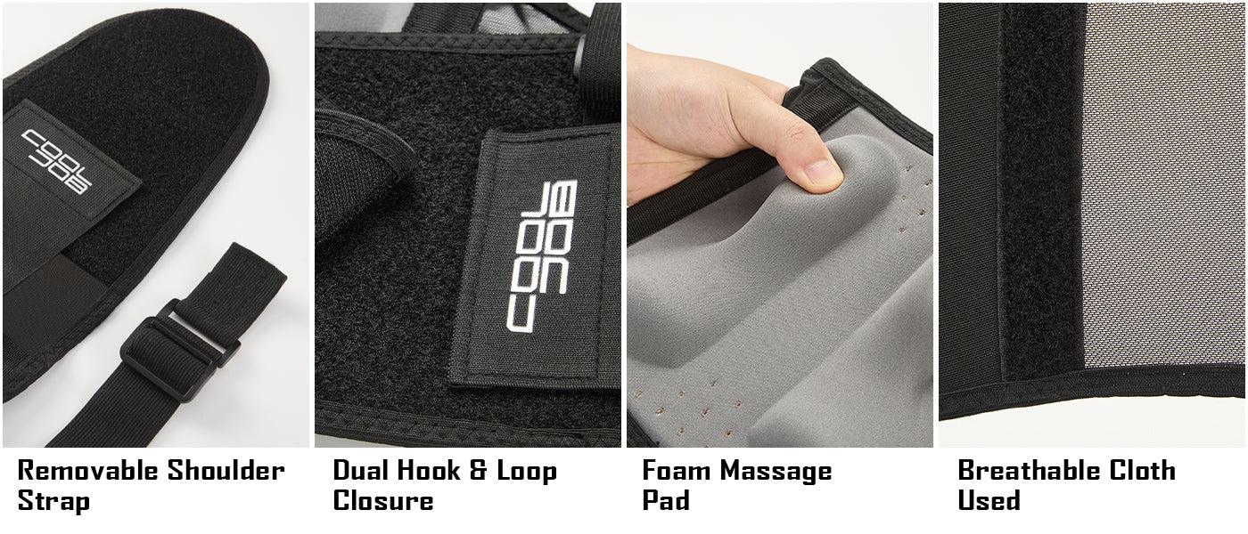 COOLJOB Expert Back Brace for Lower Back Pain Relief, Powerful Lumbar Support with 3D Foam Pad and Elastic Shoulder Strap, Breathable Adjustable Support Belt