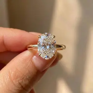 925 Sterling Silve Zircon Gorgeous Shiny Oval Stone Rings For Women Engagement Wedding Luxury High Quality Fine Jewelry Gift