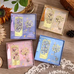 2 Pcs Hollow Flower & Butterfly Metal Bookmarks Set Elegant Tassel Bookmarks Large Size Book Mark Perfect Gift for Book Lovers Students Teachers Reading Accessories Stationery
