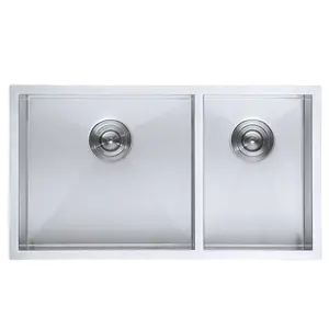 DAX Stainless Steel Undermount Double Bowl Kitchen Sink DAX-SQ-3218