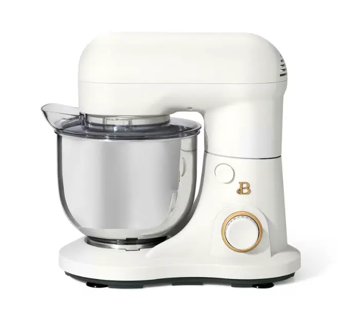 Beautiful 3.5 Qt Stand Mixer, White Icing with Flat Beater, Dough Hook