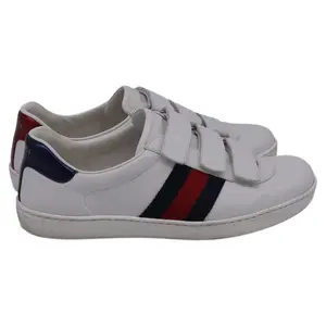 Pre-owned Gucci Gucci Ace Grip Low-Top Sneakers in White Leather by Rebag