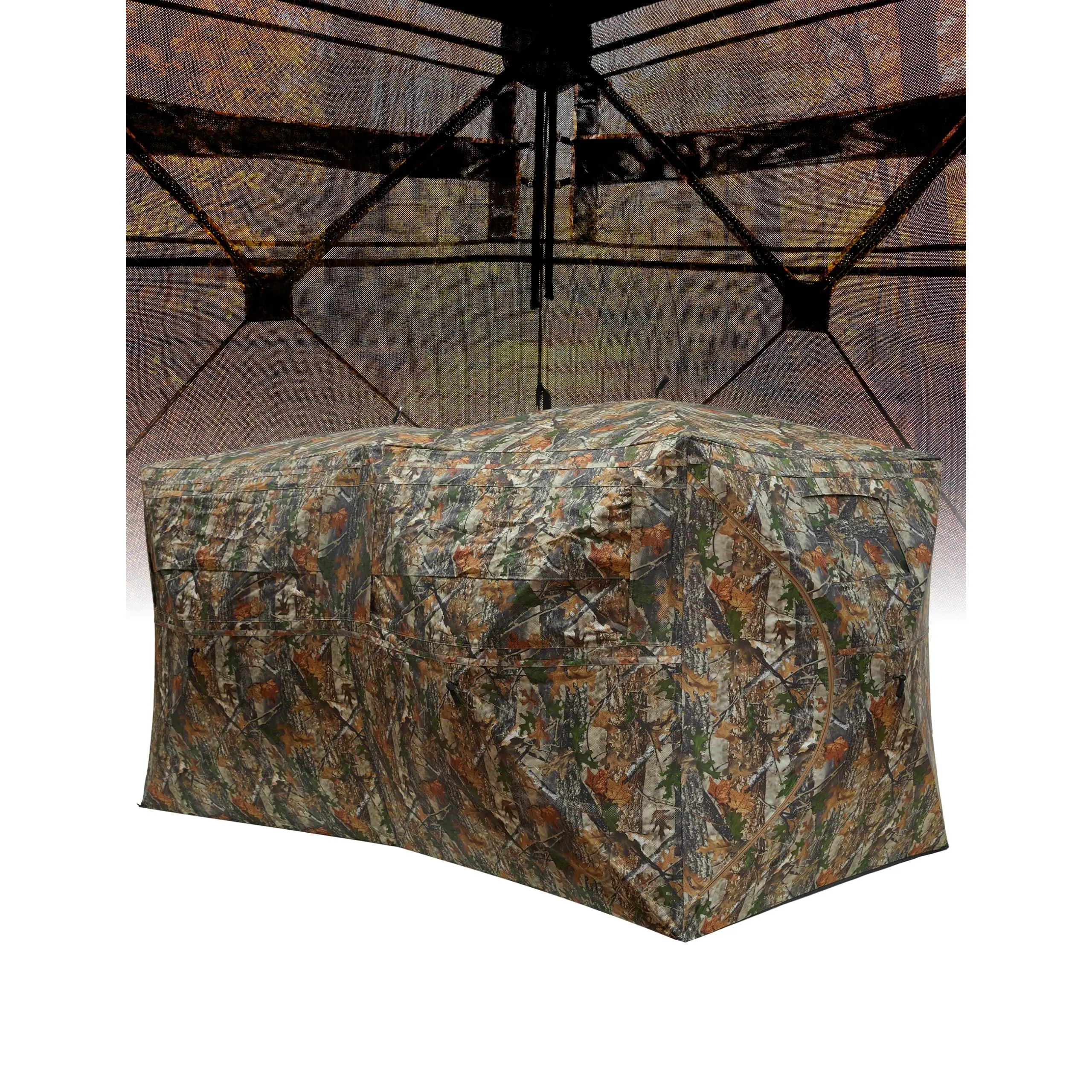 GARVEE Hipicute Hunting Blind - Pop Up Ground Blinds for 2-3 People with 270° See-Through Windows & Silent Magnetic Door, Lightweight & Portable for Outdoor Hunting