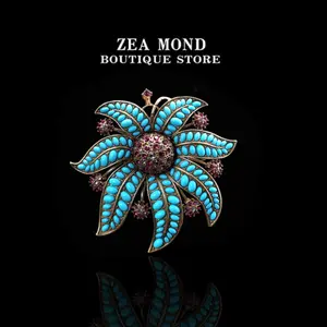 Copper alloy resin fashion retro style women's brooch G-ZH-125