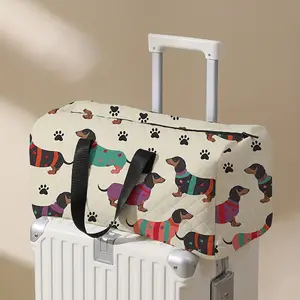 Large Capacity Dog Pattern Travel Duffle Bag - Durable Polyester Gym & Yoga Carry-On, Versatile Overnight Bag,summervibes