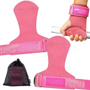 Glitter Wrist Straps for Weightlifting, Women's Gym Lifting Straps for Deadlift, Leather Workout Weight Lifting Grips With Neoprene Padded Wrist Wraps Support
