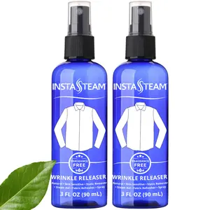 InstaSteam Wrinkle Release & Anti-Static Booster Spray, Travel Size, Unscented, Fragrance-Free, Sensitive Skin, Anti Static, Natural 3oz (Pack of 2)