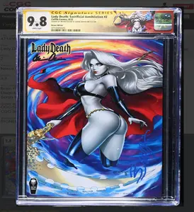 Lady Death: Sacrificial Annhilation #2 CGC 9.8 SS Signed by Brian Pulido and Sorah Suhng with Sworn label