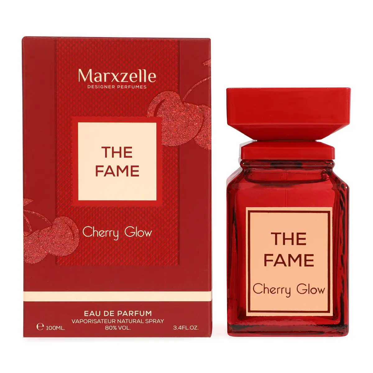 Marxzelle Designer Perfumes The Fame Cherry Glow Eau De Parfum Vaporisateur Natural Spray 100Ml 3.4fl.oz.