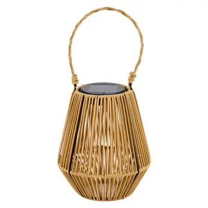 (1-Pack) Solar Lantern — Outdoor Waterproof Solar Light, Hanging Rattan-Style Lantern Decoration; Suitable for Gardens, Courtyards, Patios, Porches, Trees, Lawns, and Pathways