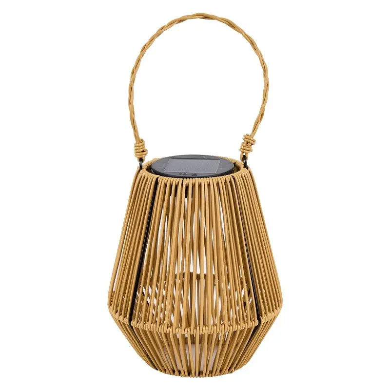 1Pack Rattan Weave Solar Lantern With LED Bulb Auto Light Sensor Waterproof Outdoor Decor Lamp For Garden Patio Backyard Balcony Energy Saving Auto On Off Night Landscape Lighting Ornament For Outside Daily Decoration