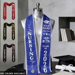2026 Customized Name &  School Name Nursing Graduation Stole V-neck, RN Stole Nursing Stole Graduation 2026