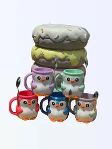 Eco-Friendly PLA Penguin Ice Cream Pint Holder with Handle Reusable Mug Two Holders Hideaway Draw Ice Cream Spoon Slot Comfortable Grip Fits Ben & Jerry’s Häagen-Dazs More