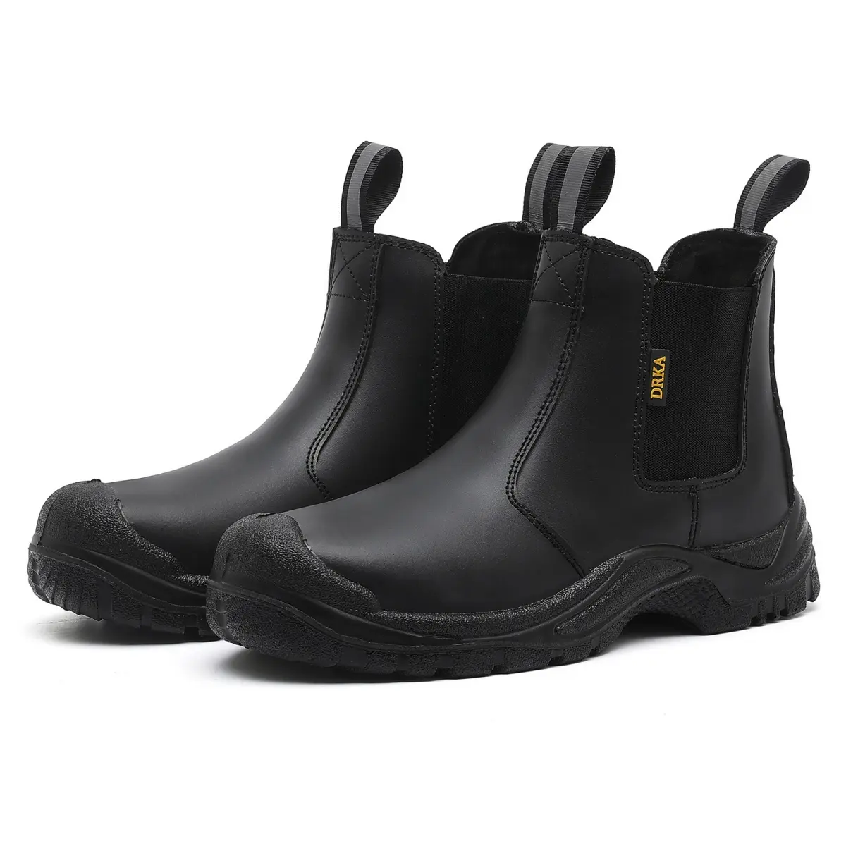 Men's Steel Toe Chelsea Work & Safety Boots, Slip-On, Waterproof, Puncture-Resistant, Slip-Resistant Fashion Footwear, Work & Safety Footwear, Outdoor Wear, Safety Toe Leather