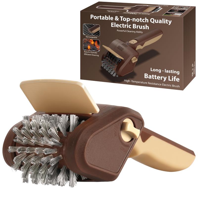 Cordless Rechargeable Electric BBQ Grill Brush, Barbecue Utensils, Premium Stainless Steel Bristles, Deep Cleaning Barbecue Accessory for All Grill Types & Grates