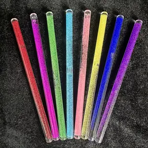 8 Color Glitter Rotating Sand Pen, 4.7 Inch Transparent Magic Stick, Stress Relief Desk Toy, Perfect Gift for Birthday, Valentine's Day, Graduation