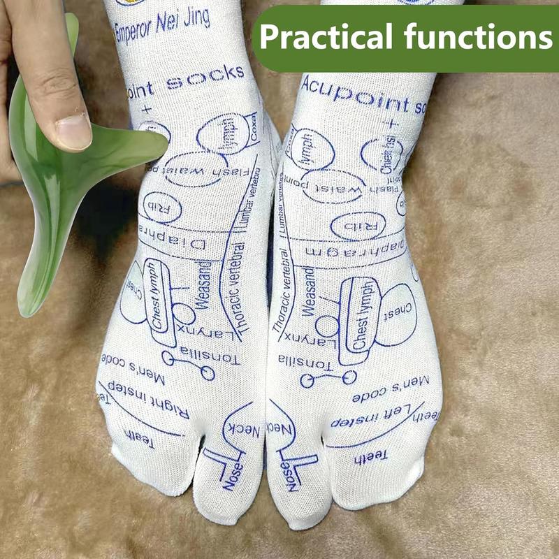 Reflexology Socks with Tools and Gloves Set,Unisex Pressure Point Socks with Reflexology Tools,Acupuncture Socks Kit for Foot Massage,Foot Massage Sock Guide