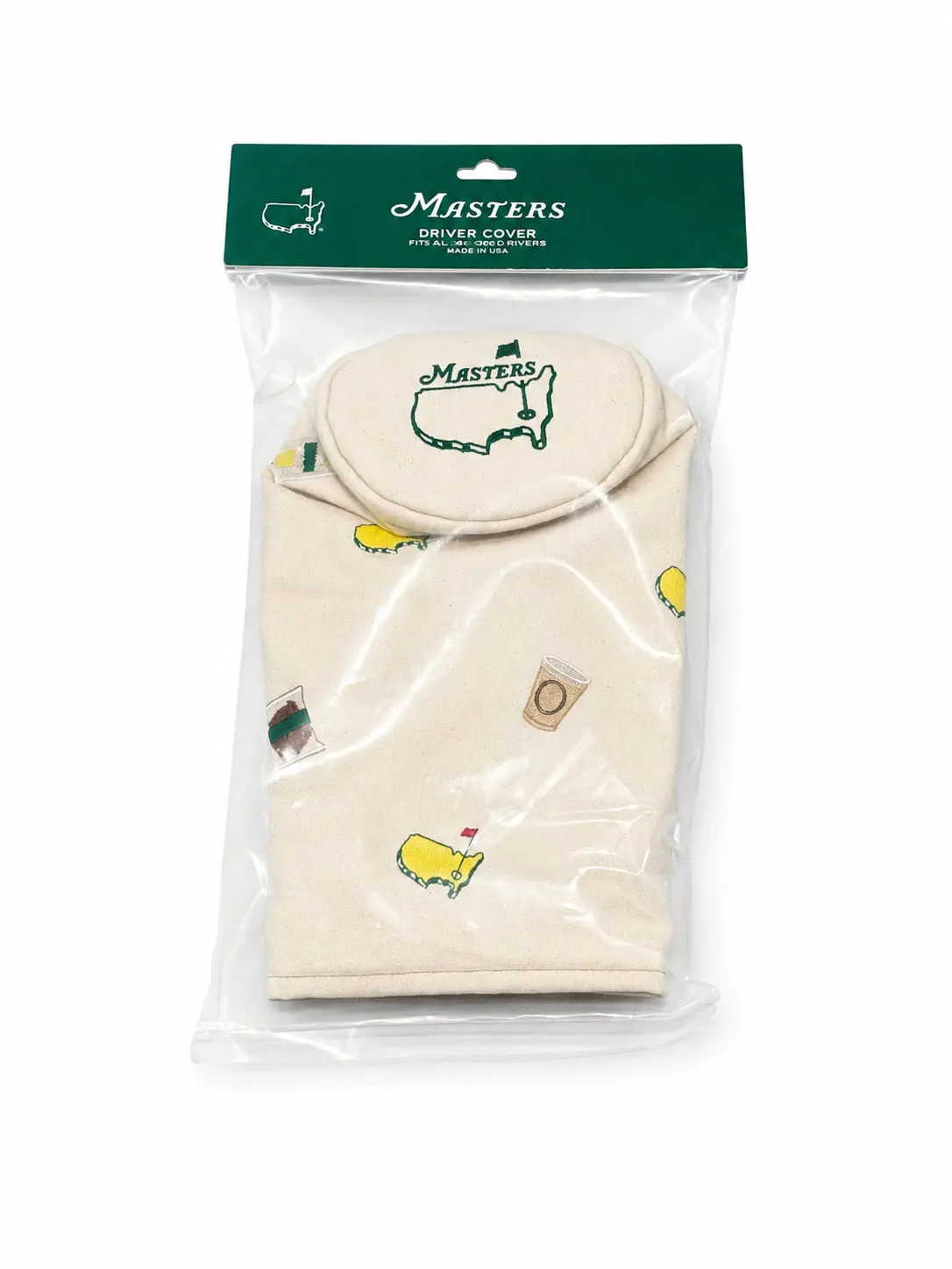 Officially Licensed Masters Concessions Embroidered Seamus Golf Canvas Driver Headcover - Authentic Logo, Standard Fit, Unisex Golf Accessory for Collectors, Driver Cover, Fits 400-46Cc