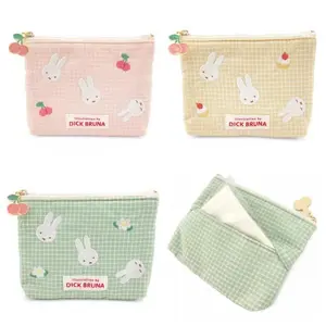 Kawaii Miffy Embroidered Tissue Storage Bag Coin Purse, Small Item Bag Portable Mini Travel Cosmetic Bag