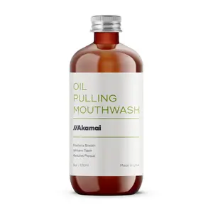 Akamai Oil Pulling Mouthwash - Organic Oral Care, Ayurvedic, Natural, 6oz