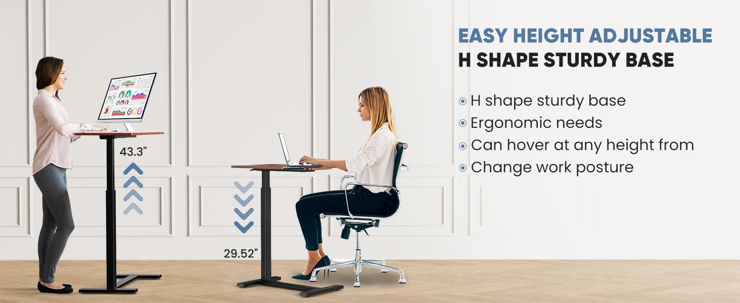 Adjustable OverbedTable with Wheels for Hospital andHome Use - Rolling Laptop Desk andMobile Standing Desk