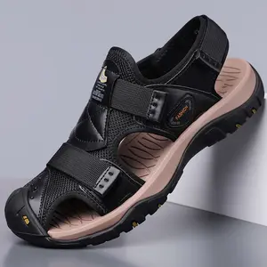 KVONE men’s soft, comfortable sandals with a hollow, breathable design—fashionable, versatile outdoor casual shoes; essential men’s slides for summer. Men's slippers, slide sandals