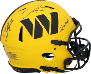 Jayden Daniels, Terry McLaurin, and Deebo Samuel Washington Commanders Autographed Riddell Rave Speed Authentic Helmet - Fanatics Authentic Certified