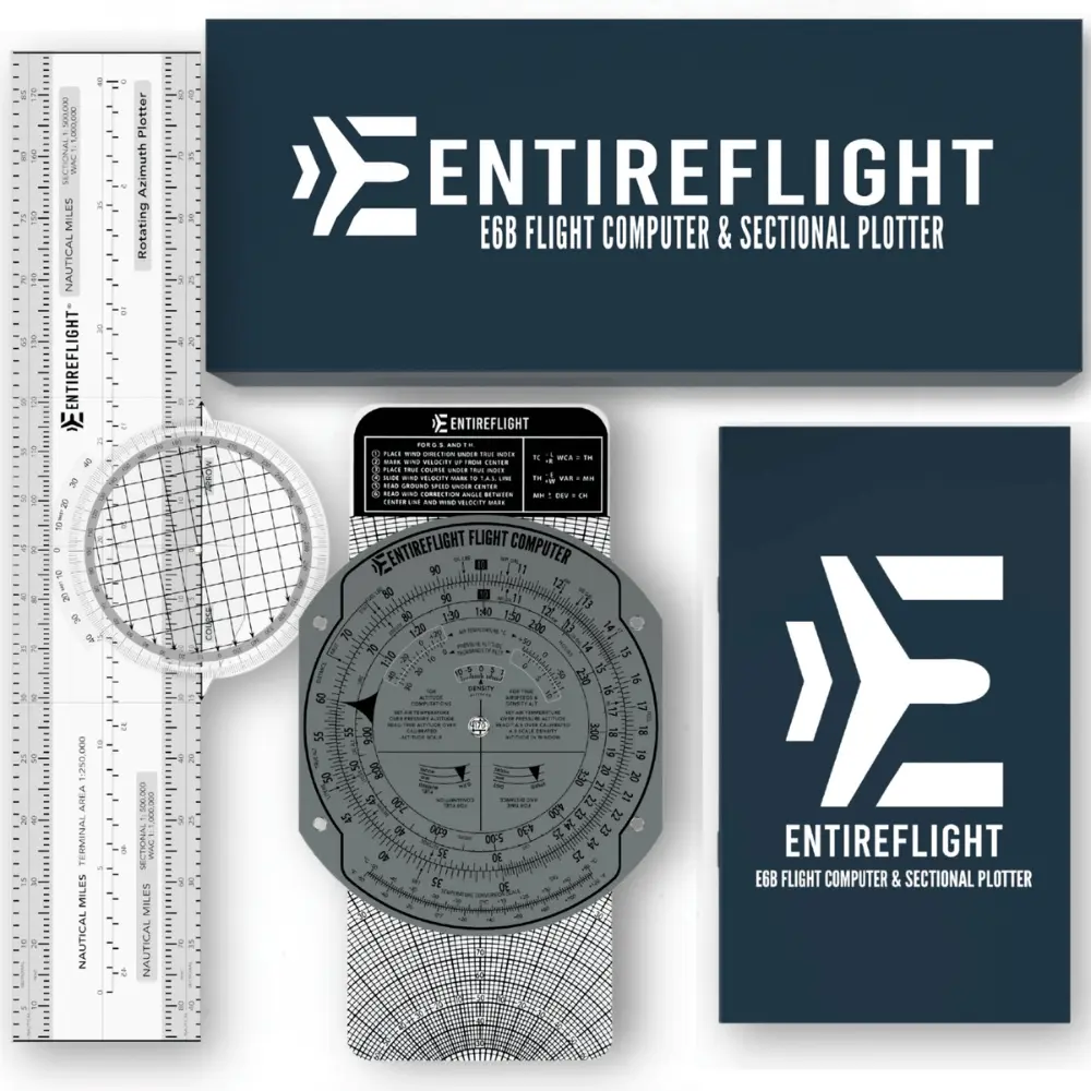 EntireFlight E6B Flight Computer & Sectional Plotter Bundle EntireFlight E6B Flight Computer & Sectional Plotter Bundle