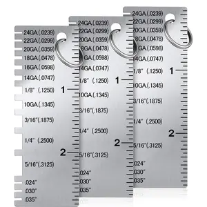 3 Pcs Metal/Wire Sheet Thickness Gauge Tool Portable Stainless Steel Welding One Sided Material Thickness Gauge Plated Size Inspection Tool